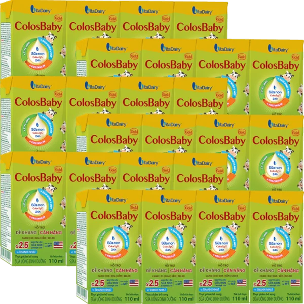 Combo 6 lốc Sữa uống dinh dưỡng Colosbaby 110ml, lốc 4 hộp (trên 1 tuổi)