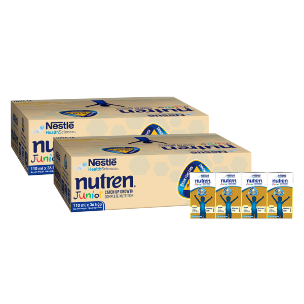 Combo 2 Thùng Thực phẩm dinh dưỡng y học Nutren Junior 110ml (1 -10 tuổi) (Lốc 4 hộp)