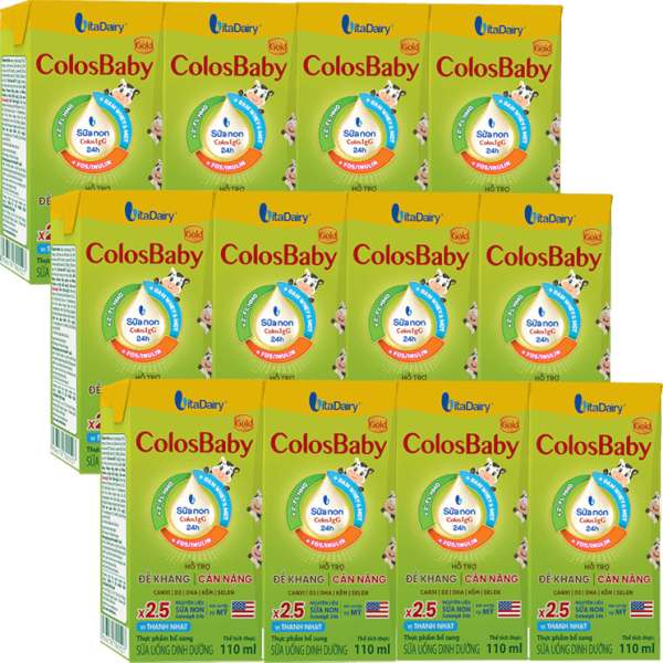 Combo 3 lốc Sữa uống dinh dưỡng Colosbaby 110ml, lốc 4 hộp (trên 1 tuổi)