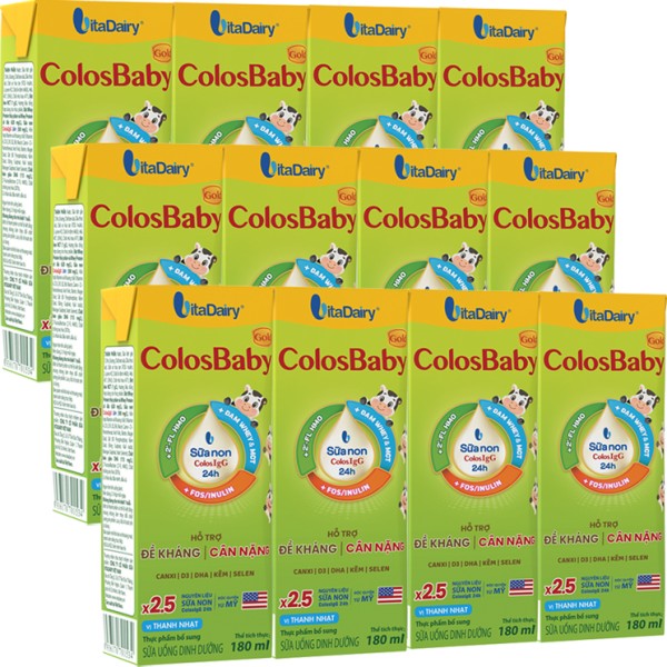 Combo 3 lốc Sữa bột pha sẵn Colosbaby 180ml (lốc 4 hộp)