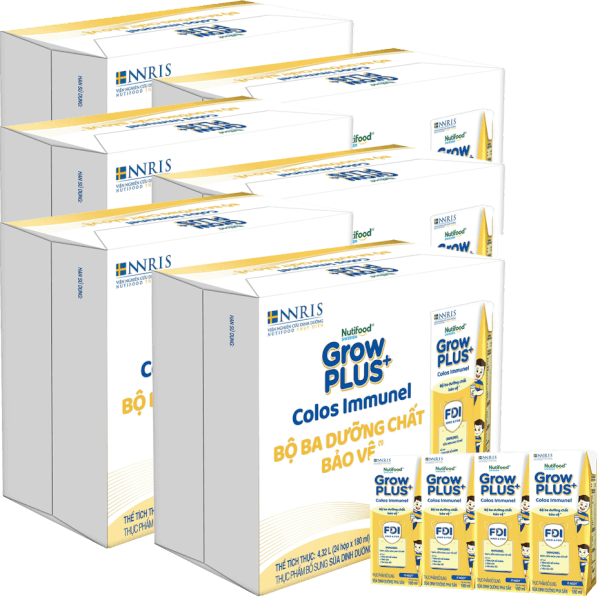 6 Thùng Sữa dinh dưỡng pha sẵn GrowPLUS+ Colos Immunel 180ml, lốc 4 hộp (Từ 1 tuổi)