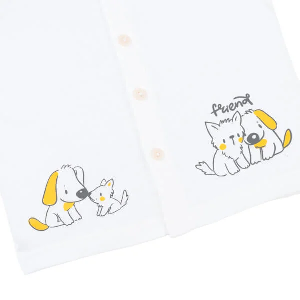 Set 2 Bộ kháng khuẩn Modal ngắn Animo VD0725006 (0-24M, Xám-trắng, NN06)