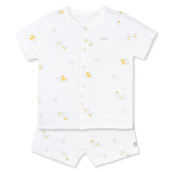 Set 2 Bộ kháng khuẩn Modal ngắn Animo VD0725006 (0-24M, Xám-trắng, NN06)