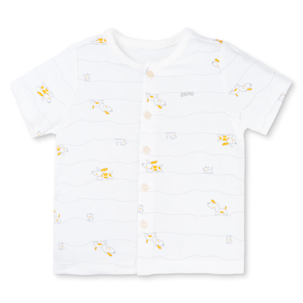 Set 2 Bộ kháng khuẩn Modal ngắn Animo VD0725006 (0-24M, Xám-trắng, NN06)