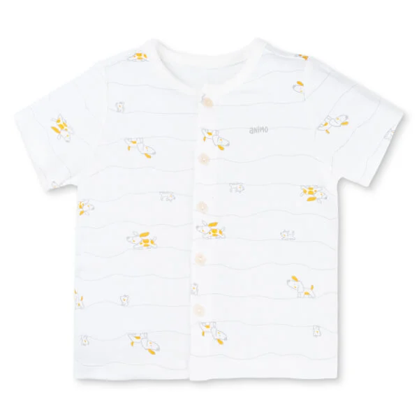 Set 2 Bộ kháng khuẩn Modal ngắn Animo VD0725006 (0-24M, Xám-trắng, NN06)