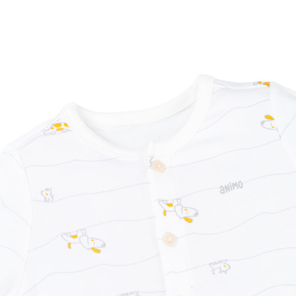 Set 2 Bộ kháng khuẩn Modal ngắn Animo VD0725006 (0-24M, Xám-trắng, NN06)