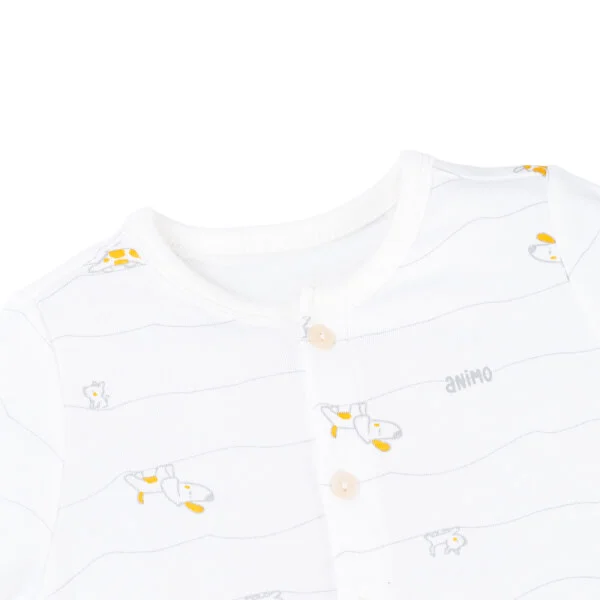 Set 2 Bộ kháng khuẩn Modal ngắn Animo VD0725006 (0-24M, Xám-trắng, NN06)