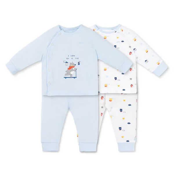 Set 2 Bộ kháng khuẩn Modal dài Animo BMC0925005 (0-24M, Biển-trắng, NN06)