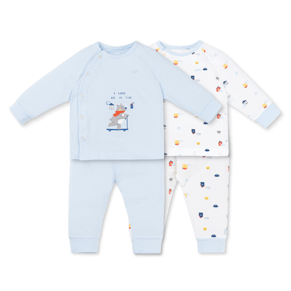 Set 2 Bộ kháng khuẩn Modal dài Animo BMC0925005 (0-24M, Biển-trắng, NN06)