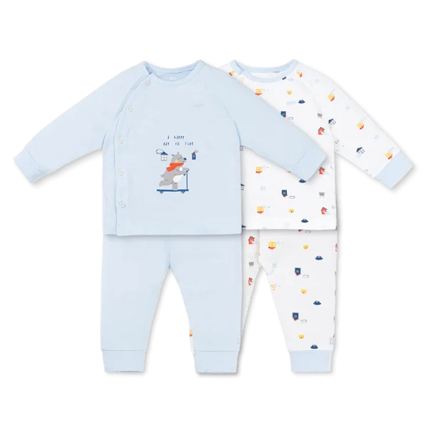 Set 2 Bộ kháng khuẩn Modal dài Animo BMC0925005 (0-24M, Biển-trắng, NN06)