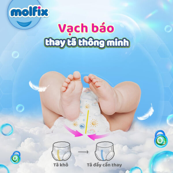 Molfix tã dán Oxygen size M 76 Jumbo
