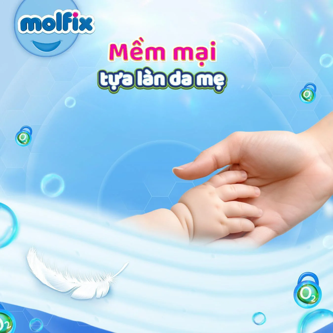 Molfix tã dán Oxygen newborn 70 Jumbo