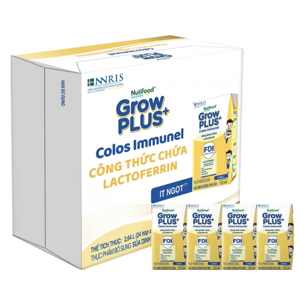 Combo 3 Thùng Sữa dinh dưỡng pha sẵn GrowPLUS+ Colos Immunel 110ml, lốc 4 hộp (Từ 1 tuổi)