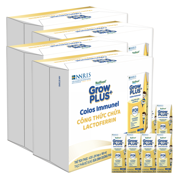 4 Th&ugrave;ng Sữa dinh dưỡng pha sẵn GrowPLUS+ Colos Immunel 180ml, lốc 4 hộp (Từ 1 tuổi)