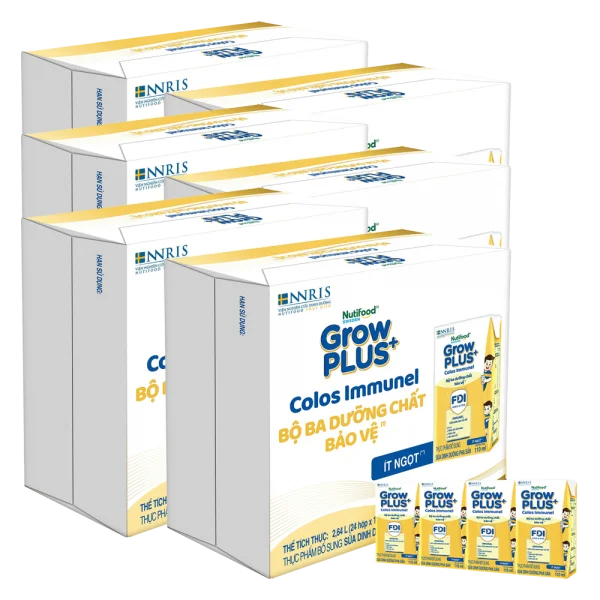 6 Thùng Sữa dinh dưỡng pha sẵn GrowPLUS+ Colos Immunel 110ml, lốc 4 hộp (Từ 1 tuổi)