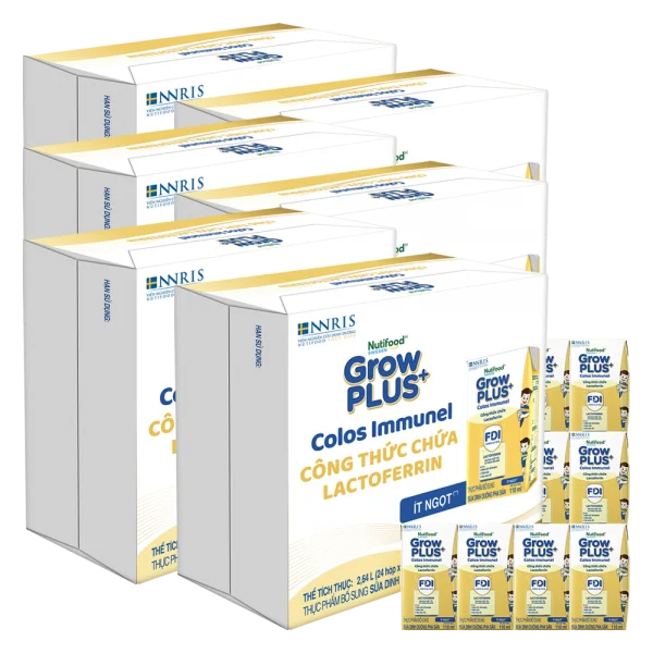 6 Thùng Sữa dinh dưỡng pha sẵn GrowPLUS+ Colos Immunel 110ml, lốc 4 hộp (Từ 1 tuổi)