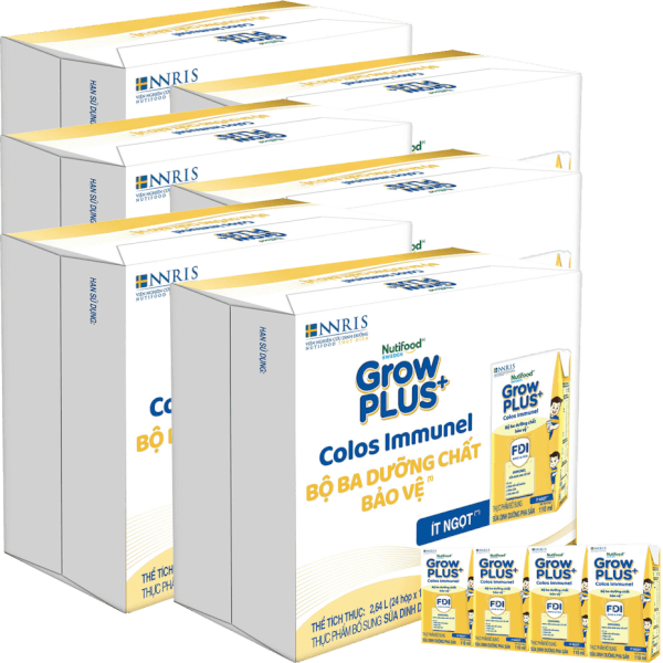 6 Thùng Sữa dinh dưỡng pha sẵn GrowPLUS+ Colos Immunel 110ml, lốc 4 hộp (Từ 1 tuổi)
