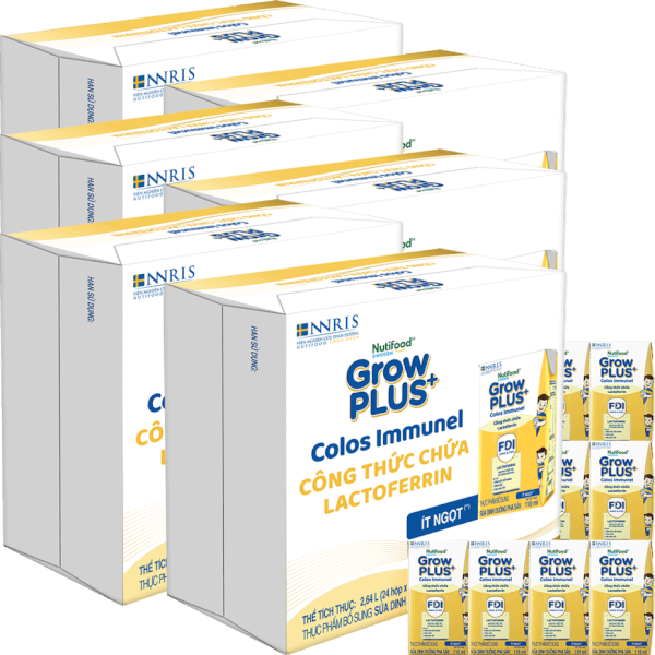 6 Thùng Sữa dinh dưỡng pha sẵn GrowPLUS+ Colos Immunel 110ml, lốc 4 hộp (Từ 1 tuổi)