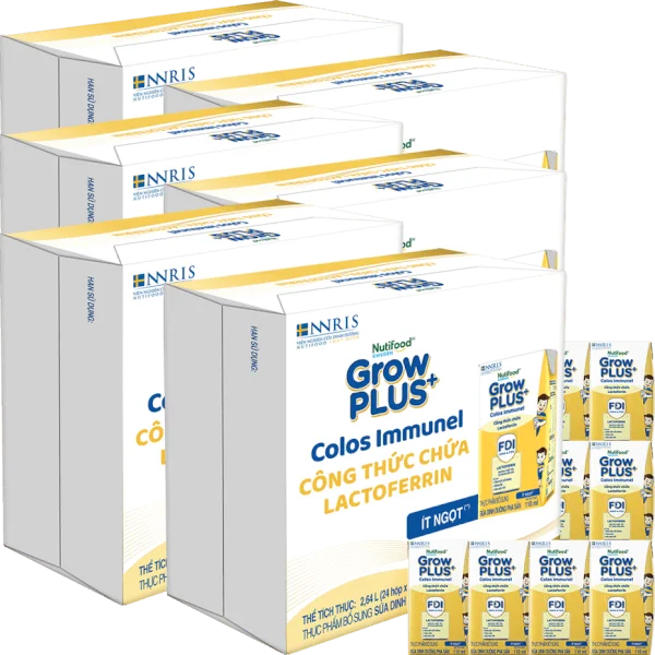 6 Thùng Sữa dinh dưỡng pha sẵn GrowPLUS+ Colos Immunel 110ml, lốc 4 hộp (Từ 1 tuổi)