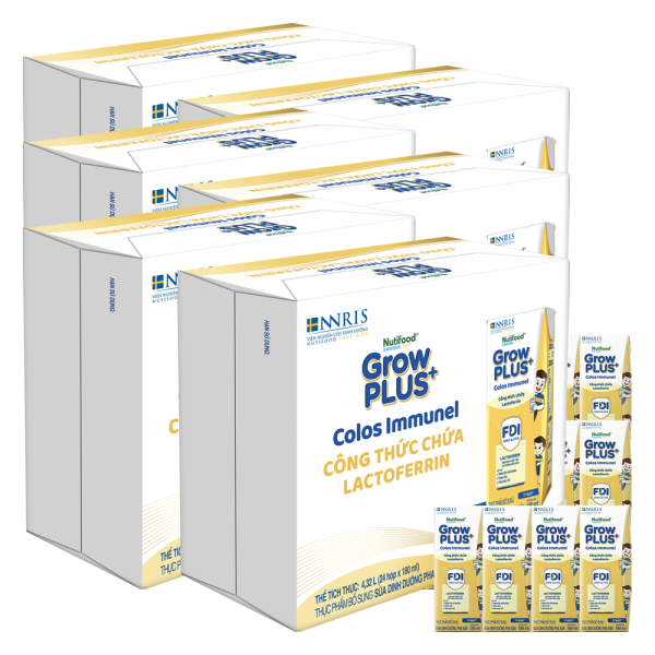 6 Th&ugrave;ng Sữa dinh dưỡng pha sẵn GrowPLUS+ Colos Immunel 180ml, lốc 4 hộp (Từ 1 tuổi)