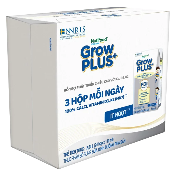 Combo 3 Thùng Sữa dinh dưỡng pha sẵn GrowPLUS+ (Bạc) 110ml, lốc 4 hộp (Từ 1 tuổi)