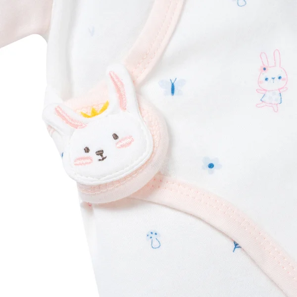 Bodysuit đông vải mỏng Animo MN0925026_M9551 (0-12M,Hồng)