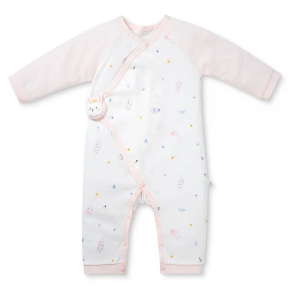 Bodysuit đông vải mỏng Animo MN0925026_M9551 (0-12M,Hồng)