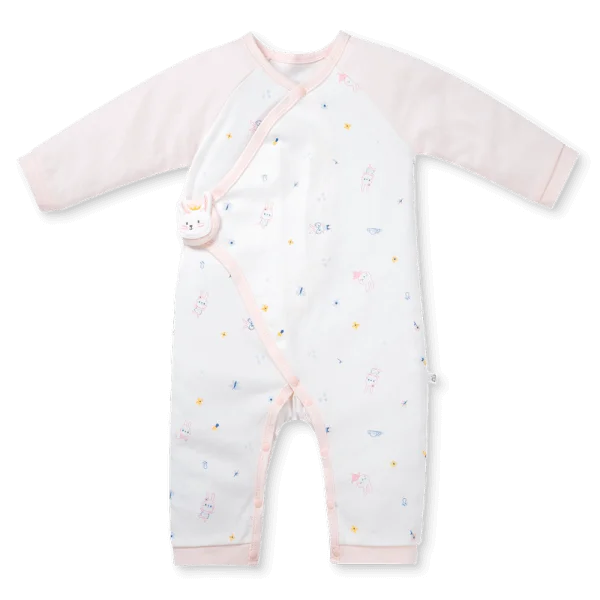 Bodysuit đông vải mỏng Animo MN0925026_M9551 (0-12M,Hồng)