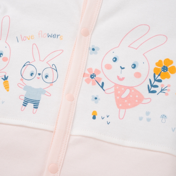 Bodysuit đông vải mỏng Animo MN0925025_M9550 (0-12M,Hồng)