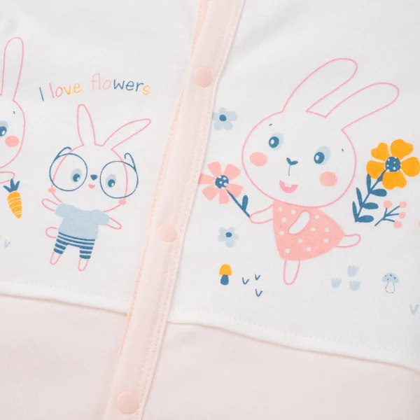 Bodysuit đông vải mỏng Animo MN0925025_M9550 (0-12M,Hồng)