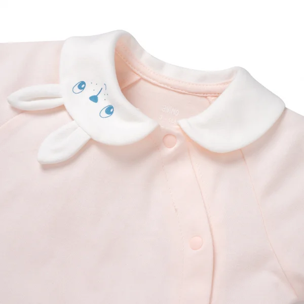 Bodysuit đông vải mỏng Animo MN0925024_M9549 (0-12M,Hồng)