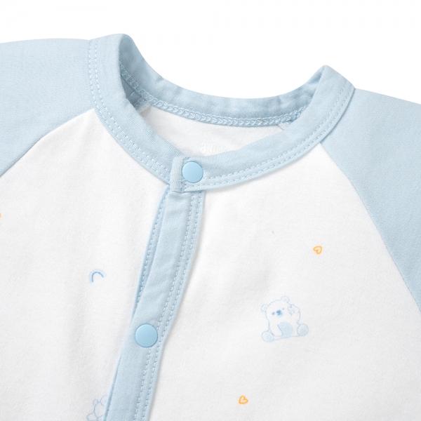 Bodysuit đông vải mỏng Animo MN0925023_M9548 (0-12M,Xanh)