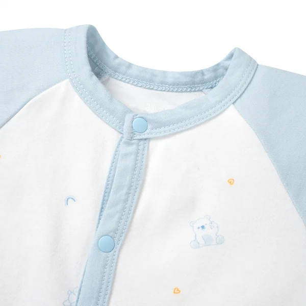 Bodysuit đông vải mỏng Animo MN0925023_M9548 (0-12M,Xanh)