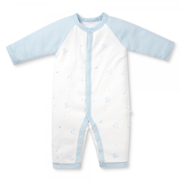 Bodysuit đông vải mỏng Animo MN0925023_M9548 (0-12M,Xanh)