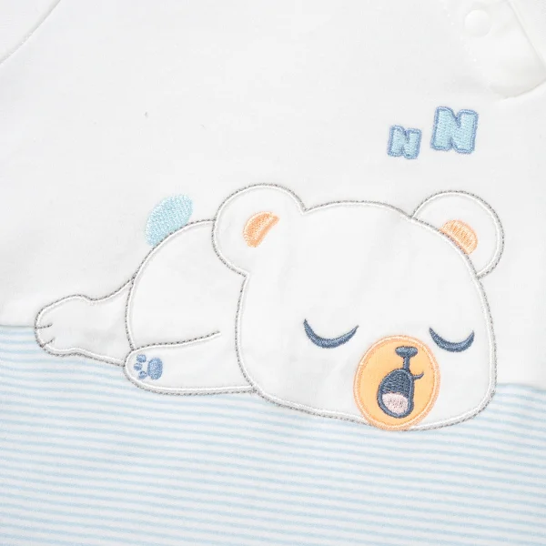 Bodysuit đông vải mỏng Animo MN0925022_M9547 (0-12M,Xanh)