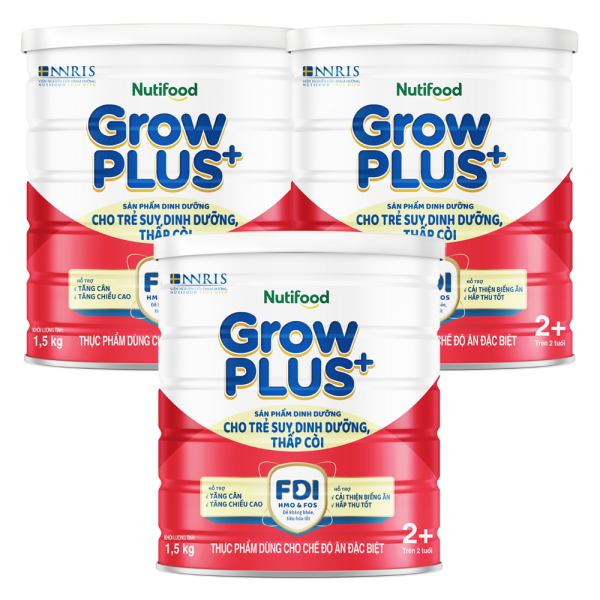 Combo 3 Sữa GrowPlus+ Đỏ 2+ tuổi, 850g
