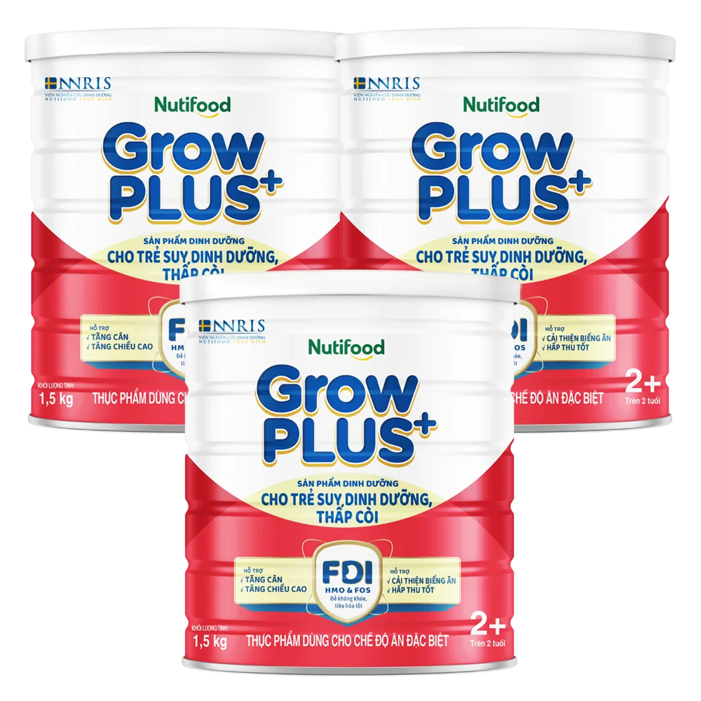 Combo 3 Sữa GrowPlus+ Đỏ 2+ tuổi, 850g