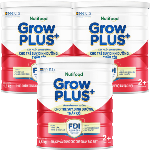 Combo 3 Sữa GrowPlus+ Đỏ 2+ tuổi, 850g