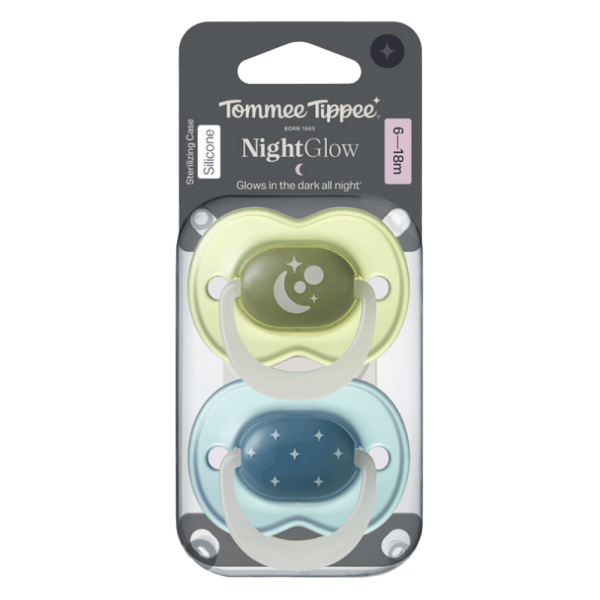 Ty Ngậm Dạ Quang Cho Bé Tommee Tippee Night Glow 6-18 Tháng (Vỉ Đôi) (Giao mẫu ngẫu nhiên)