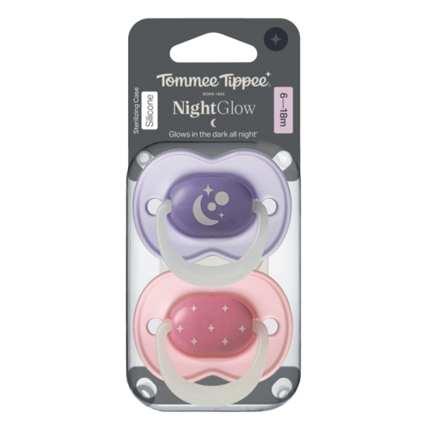Ty Ngậm Dạ Quang Cho Bé Tommee Tippee Night Glow 6-18 Tháng (Vỉ Đôi) (Giao mẫu ngẫu nhiên)