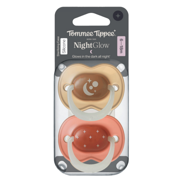 Ty Ngậm Dạ Quang Cho Bé Tommee Tippee Night Glow 6-18 Tháng (Vỉ Đôi) (Giao mẫu ngẫu nhiên)