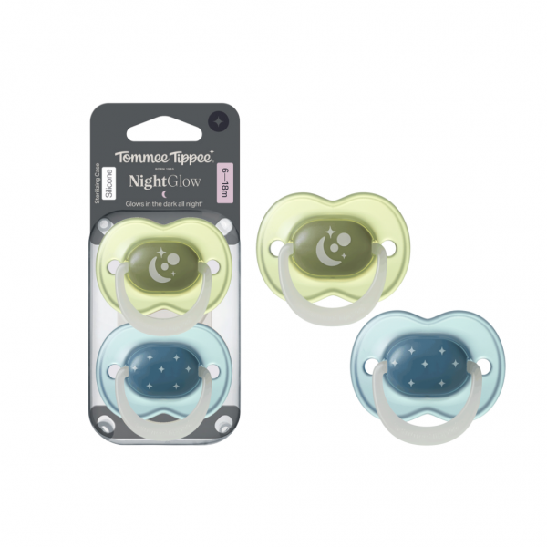 Ty Ngậm Dạ Quang Cho Bé Tommee Tippee Night Glow 6-18 Tháng (Vỉ Đôi) (Giao mẫu ngẫu nhiên)