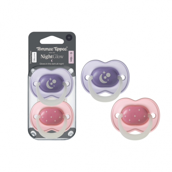 Ty Ngậm Dạ Quang Cho Bé Tommee Tippee Night Glow 6-18 Tháng (Vỉ Đôi) (Giao mẫu ngẫu nhiên)