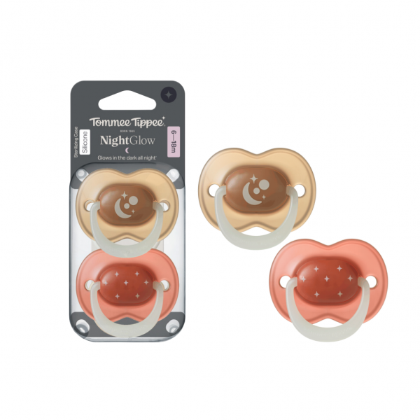 Ty Ngậm Dạ Quang Cho Bé Tommee Tippee Night Glow 6-18 Tháng (Vỉ Đôi) (Giao mẫu ngẫu nhiên)