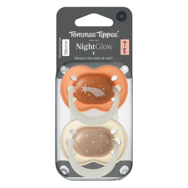 Ty ngậm dạ quang cho bé Tommee Tippee Night Glow 0-6 tháng (vỉ đôi) (giao mẫu ngẫu nhiên)