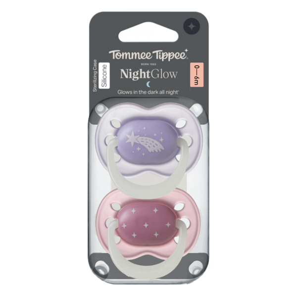 Ty ngậm dạ quang cho bé Tommee Tippee Night Glow 0-6 tháng (vỉ đôi) (giao mẫu ngẫu nhiên)