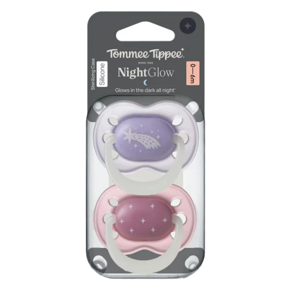 Ty ngậm dạ quang cho bé Tommee Tippee Night Glow 0-6 tháng (vỉ đôi) (giao mẫu ngẫu nhiên)