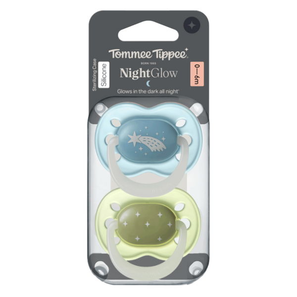 Ty ngậm dạ quang cho bé Tommee Tippee Night Glow 0-6 tháng (vỉ đôi) (giao mẫu ngẫu nhiên)