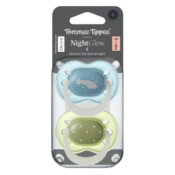 Ty ngậm dạ quang cho bé Tommee Tippee Night Glow 0-6 tháng (vỉ đôi) (giao mẫu ngẫu nhiên)