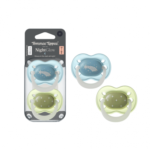 Ty ngậm dạ quang cho bé Tommee Tippee Night Glow 0-6 tháng (vỉ đôi) (giao mẫu ngẫu nhiên)
